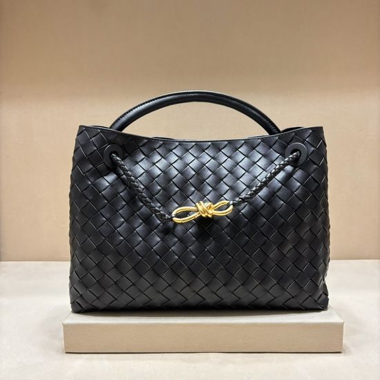 Bottega Veneta Andiamo Woven Lambskin Handbag 8463