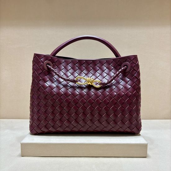 Bottega Veneta Andiamo Woven Lambskin Handbag 8463