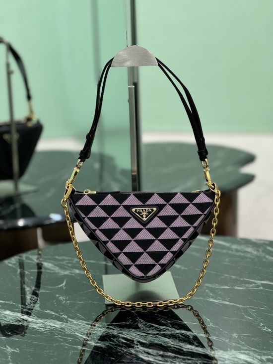 Prada Twin Triangle Convertible Shoulder Bag 1BC176