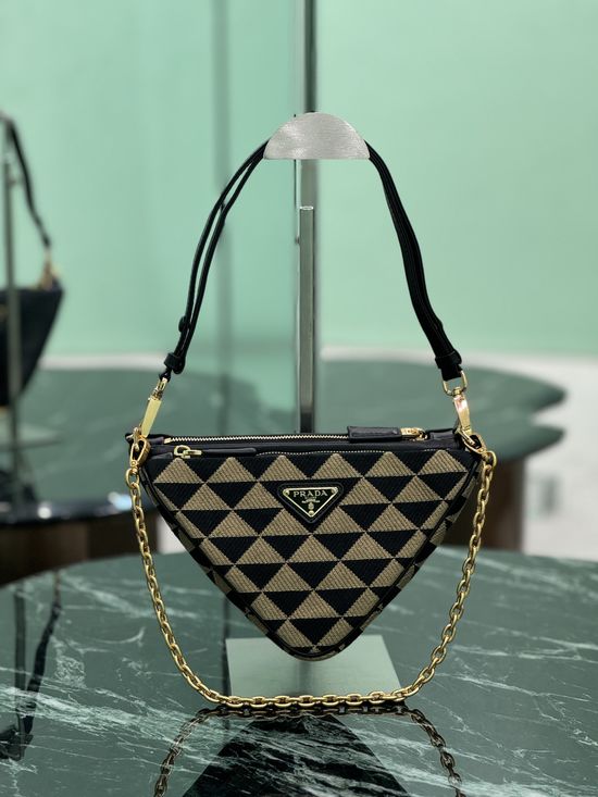 Prada Twin Triangle Convertible Shoulder Bag 1BC176