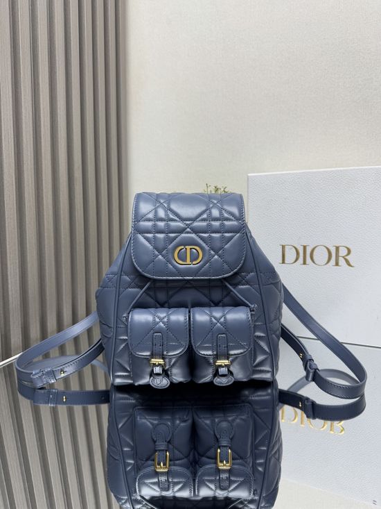 Christian Dior Caro Blue Lambskin Backpack 6301