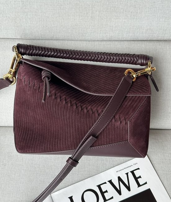 Loewe Puzzle Calf Leather Geometric Line Handbag 3001A