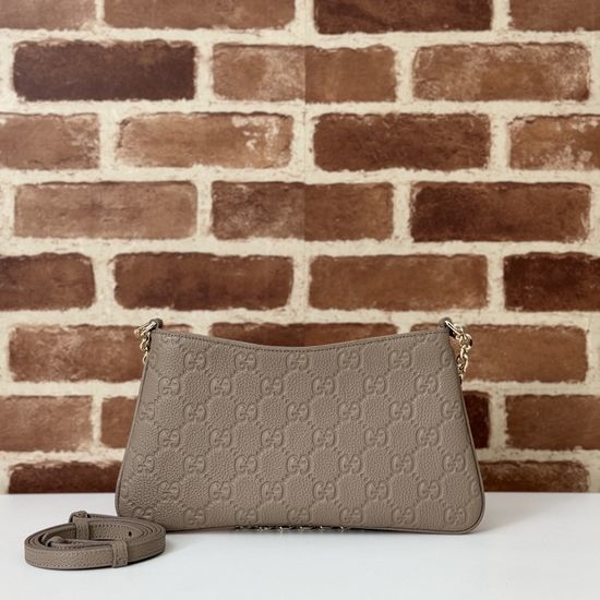 Gucci GG Embossed Grained Gray Bag 815277