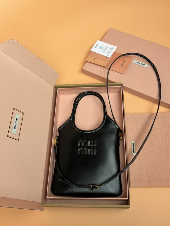 Miu Miu IVY Leather Tote Small Top Handle Crossbody Bag 5BG281