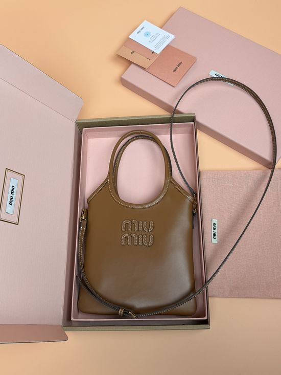 Miu Miu IVY Leather Tote Crossbody Bag 5BG281 D