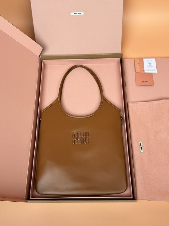 Miu Miu IVY Cognac Tote Bag 5BG231