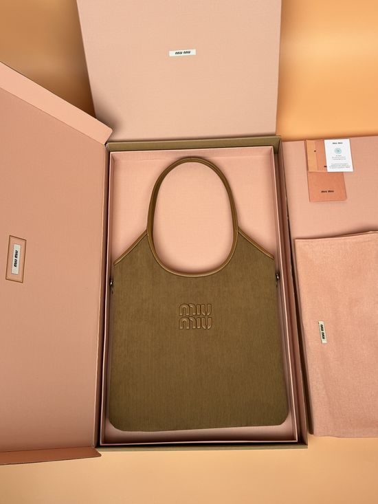 Miu Miu Corduroy Top Handle Shoulder Bag 5BG231