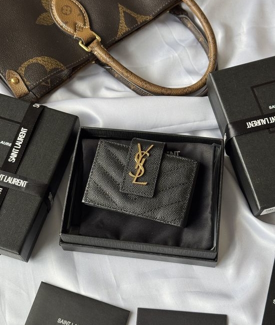 Yves Saint Laurent YSL Wallet Leather Card Holder 607907