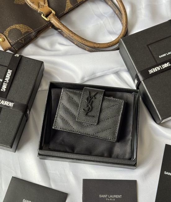 Yves Saint Laurent YSL Wallet Leather Card Holder 607907