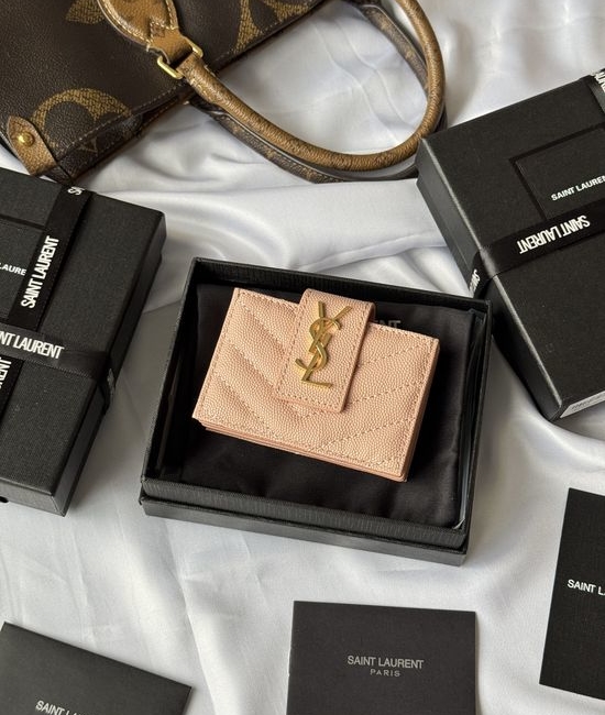 Yves Saint Laurent YSL Wallet Leather Card Holder 607907