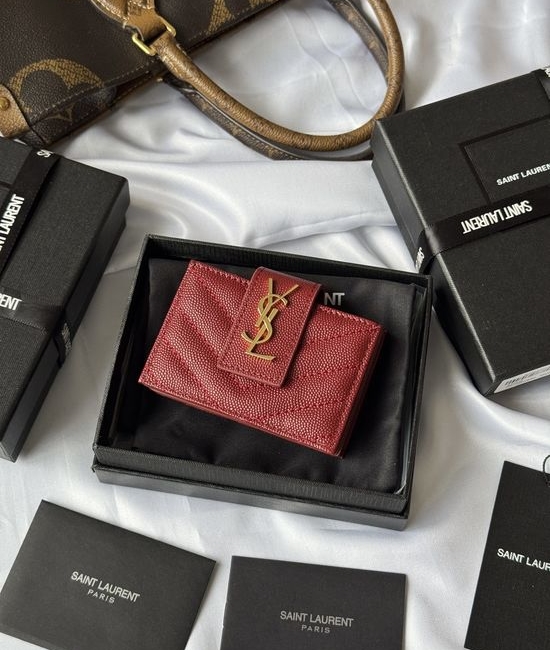 Yves Saint Laurent YSL Wallet Leather Card Holder 607907