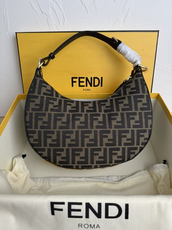 Fendi Fendigraphy Crescent Shoulder Bag 8023
