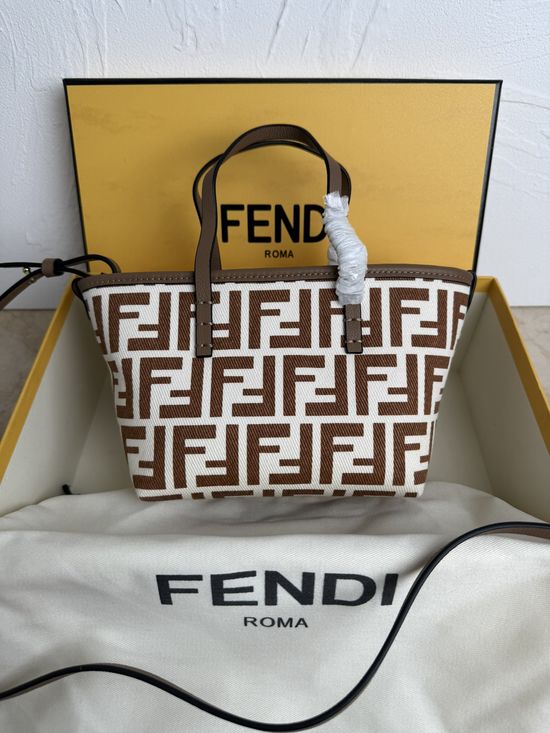 Fendi FF Roll Mini Leather Basket Bag 8100