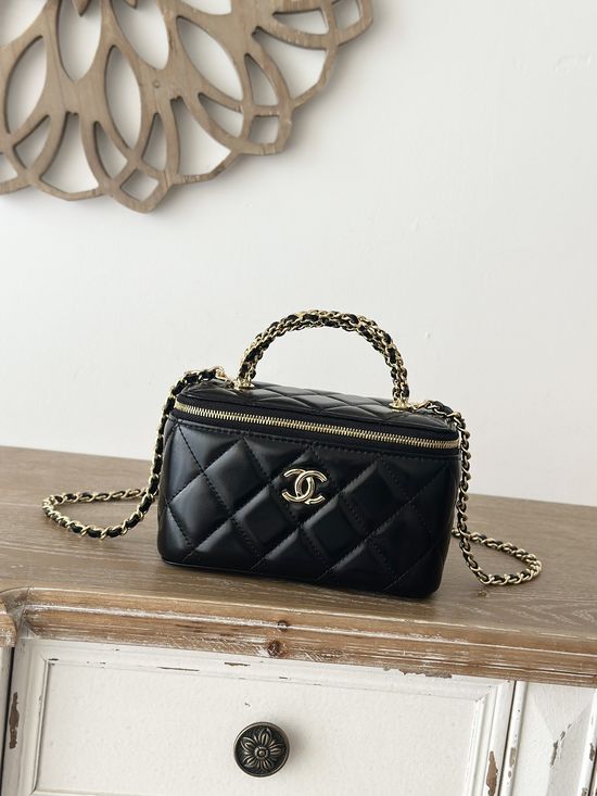 Chanel Vanity Bag Weaved Handle Small Mirror 66025