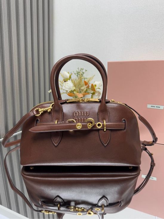 Miu Miu Aventure Nappa Bowling Bag Vintage Leather 5BB168