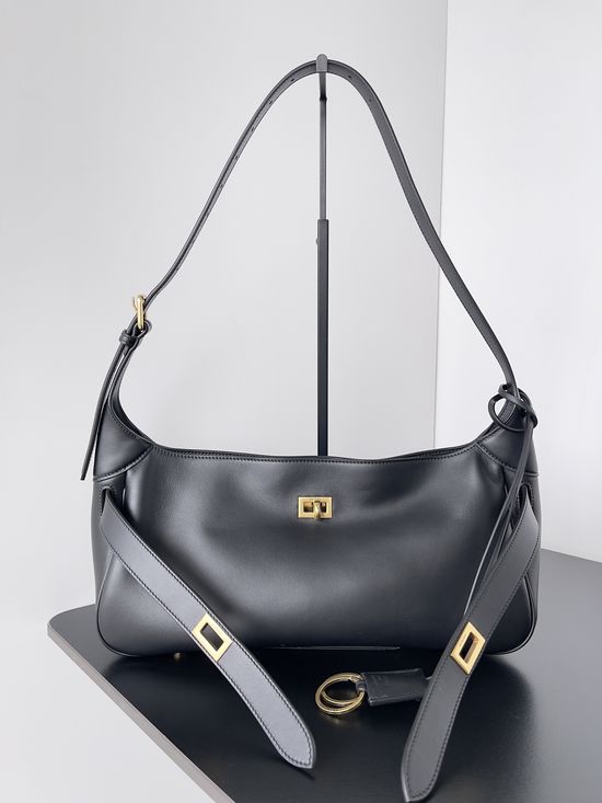 Balenciaga Bel Air Adjustable Strap Shoulder Bag 810680 Black Gold