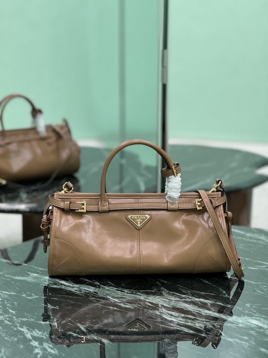Prada LuxSoftBag Vintage Oil-Wax Leather Bag 1BA426