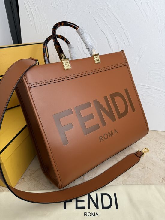 Fendi Sunshine Leather Shopping Tote 8002S