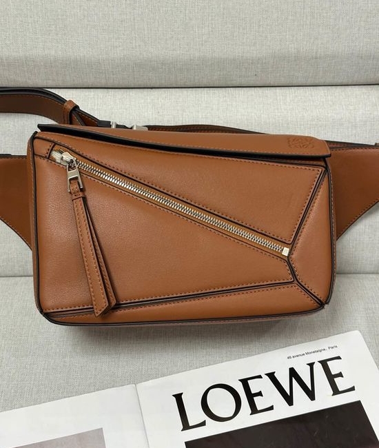 Loewe Puzzle Handbag Geometric Design Earthy Brown 5371