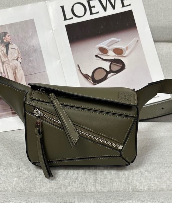 Loewe Puzzle Mini Khaki Green Waist Bag 6002