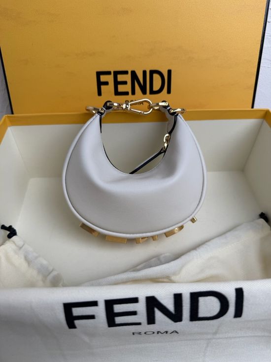Fendi White Mini Graphy Shoulder Bag 8024