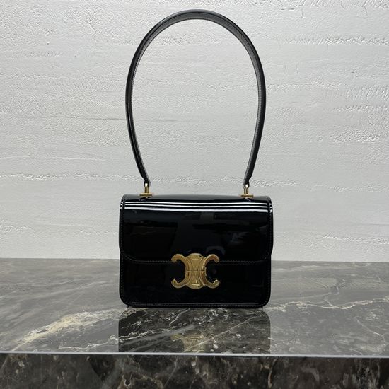Celine TEEN GARANCE Patent Cowhide Handbag 118053