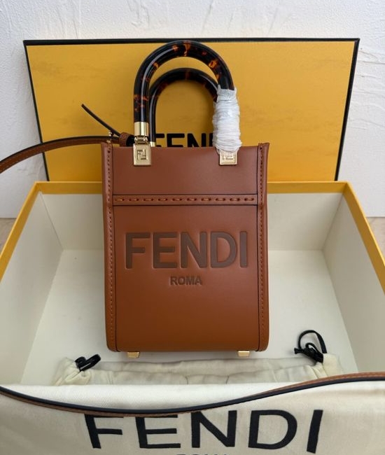 Fendi Sunshine Mini Leather Tote 8002