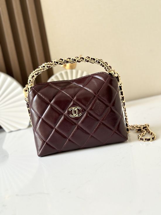 Chanel Hobo Woven Handle Lunch Box Bag 66027