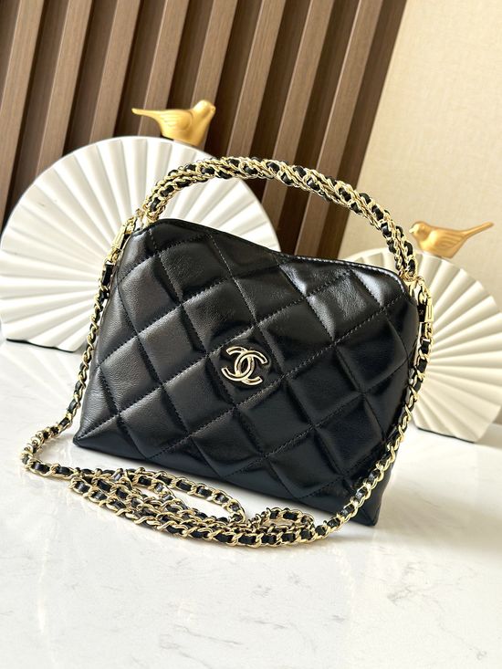 Chanel Hobo Woven Handle Lunch Box Bag 66027