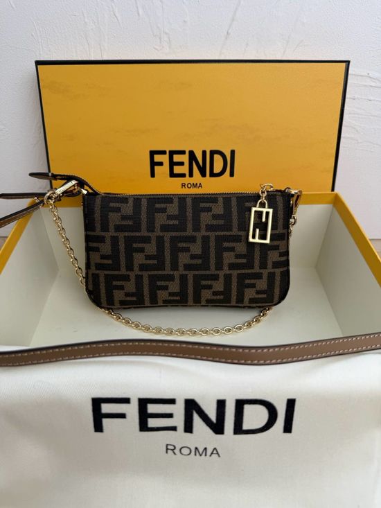 Fendi Classic FF Mahjong Bag with Dual Straps