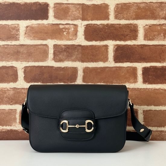 Gucci Shoulder Bag Black Leather 815178