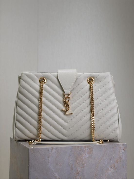 Yves Saint Laurent White Caviar Tote Bag 668900