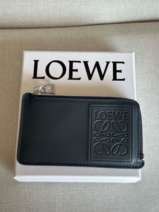 Loewe Navy Leather Card Holder A4