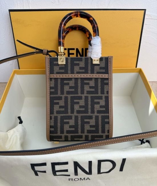 Fendi Sunshine FF Jacquard Mini Tote Bag 5332