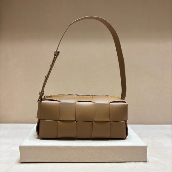 Bottega Veneta Brick Cassette Woven Lambskin Shoulder Bag 9305