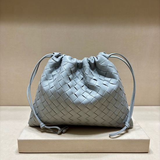 Bottega Veneta Dustbag Woven Leather Drawstring Handbag 3005