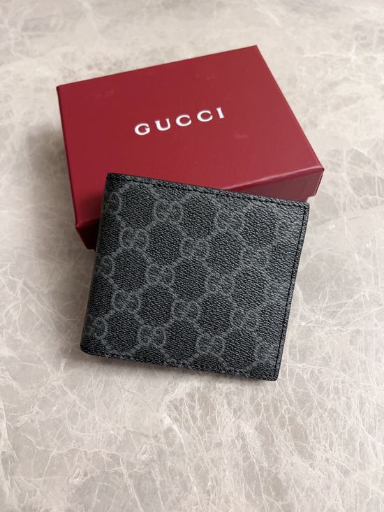 Gucci GG Emblem PVC Calfskin Card Holder Wallet 821200