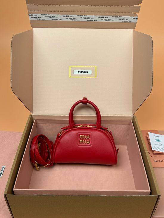 Miu Miu Tote Bag Soft Leather Metal Logo 5BP085
