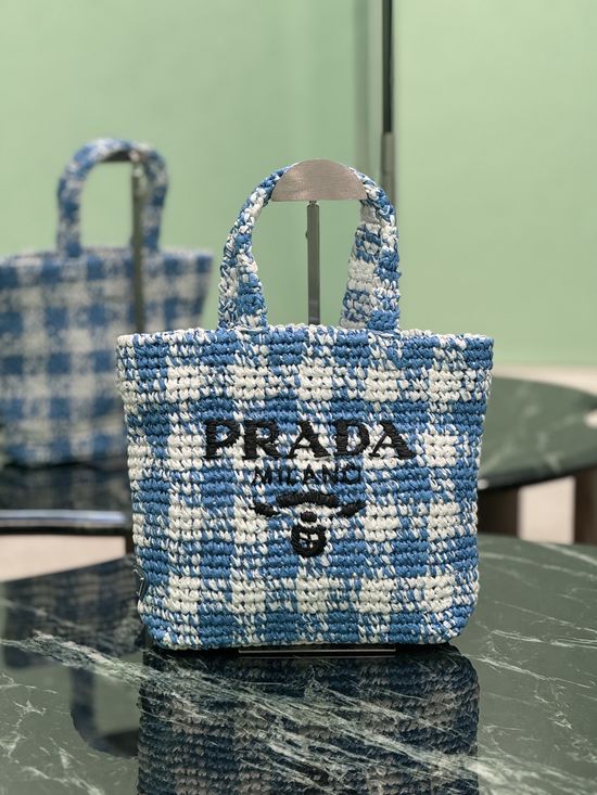 Prada Small Woven Raffia Tote Bag 1BG422