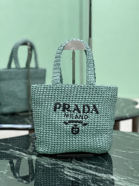 Prada Raffia Woven Small Tote Bag 1BG422