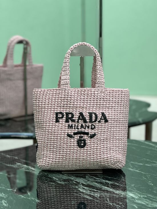 Prada Raffia Woven Small Tote Bag 1BG422