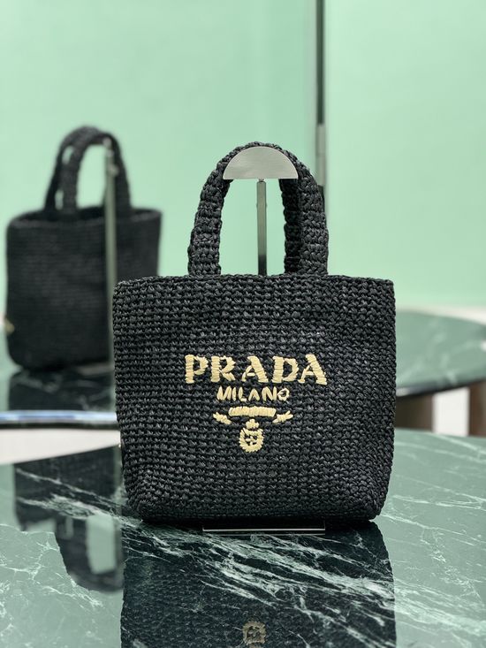 Prada Raffia Woven Small Tote Bag 1BG422