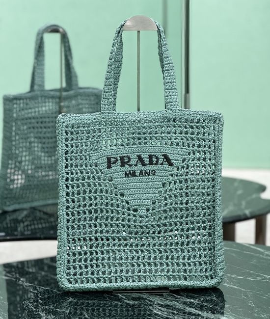 Prada Raffia Woven Tote Bag 1BG393