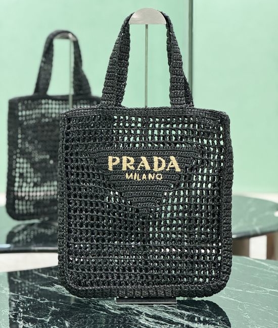 Prada Raffia Woven Tote Bag 1BG393