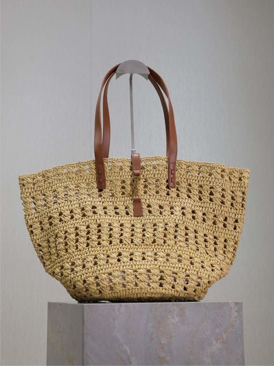 Yves Saint Laurent Woven Raffia Tote Bag 688221