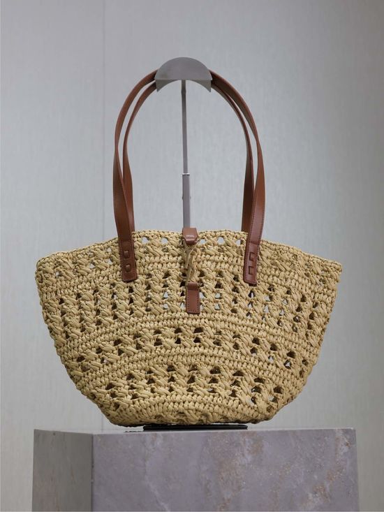 Yves Saint Laurent Woven Raffia Tote Bag 685618