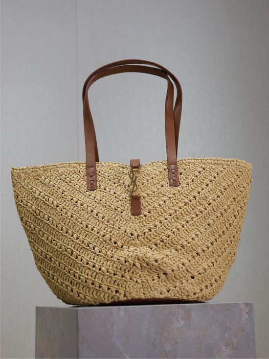 Yves Saint Laurent PANIER Woven Raffia Tote Bag 688221-1
