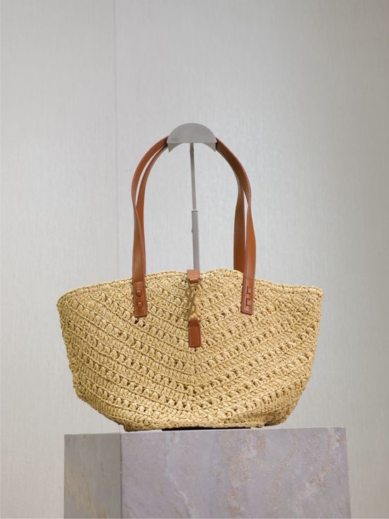 Yves Saint Laurent PANIER Woven Raffia Tote Bag 685618-1