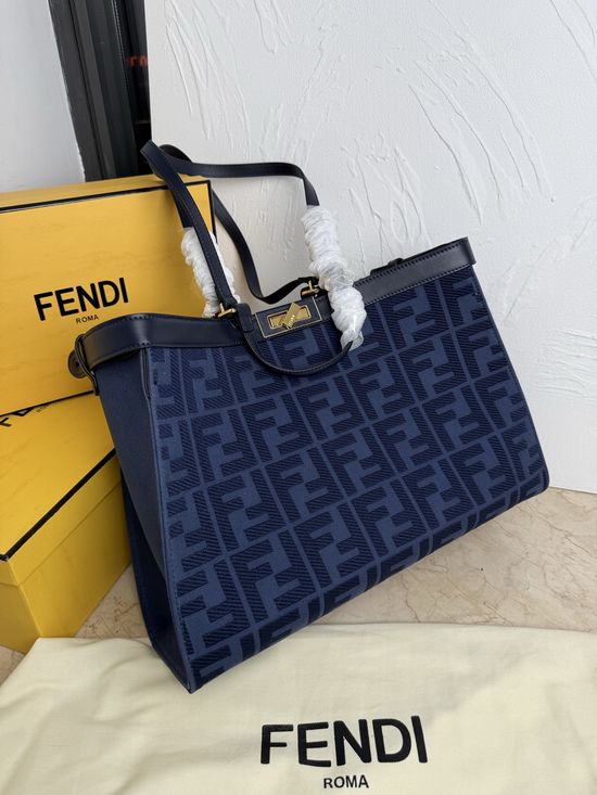 Fendi Peekaboo X-Tote Embroidered Canvas Tote Bag FF