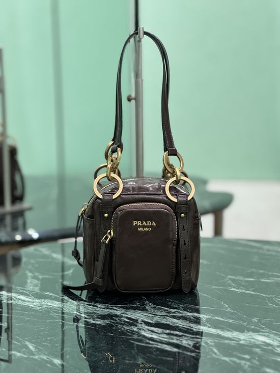Prada Soft Lux Small Cubic Handbag 1BB137